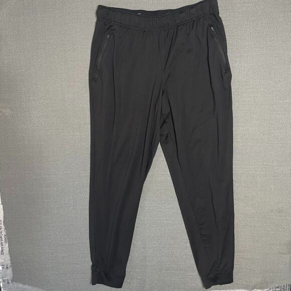 GLACIER Performance Joggers Men's Large Black Athletic Drawstring Stretch Casual - Picture 1 of 11